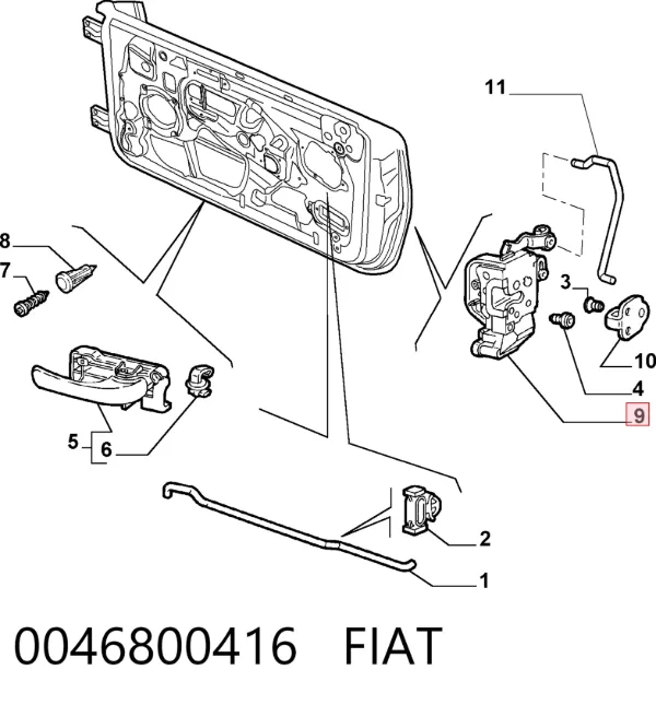 Fecho da porta dianteira esquerda Alfa Romeo GT 937