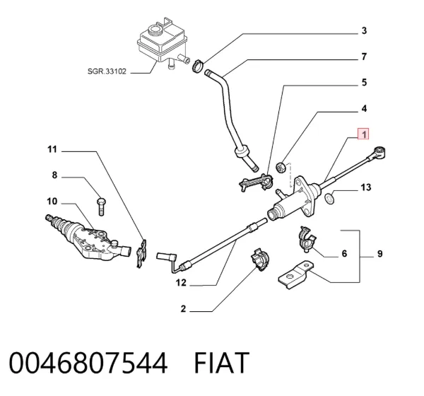 Cilindro mestre de embraiagem 0046807544 Fiat/Alfa/Lancia