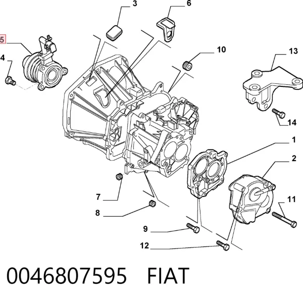 Cilindro de trabalho de embraiagem montado com rolamento de desengate 0046807595 Fiat/Alfa/Lancia