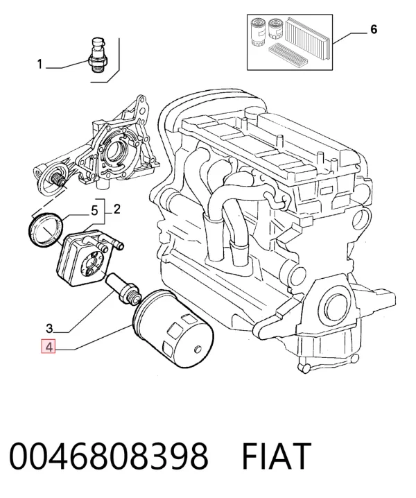 Filtro de óleo 0046808398 Fiat/Alfa/Lancia