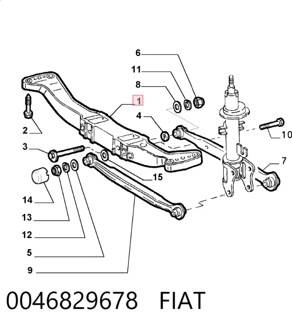 Viga de suspensão traseira (plataforma veicular) 0046829678 Fiat/Alfa/Lancia
