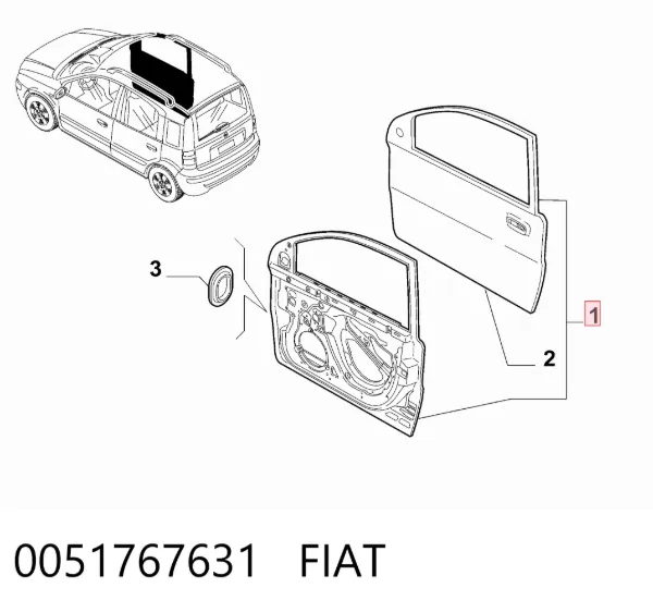 Porta dianteira esquerda Fiat Panda II