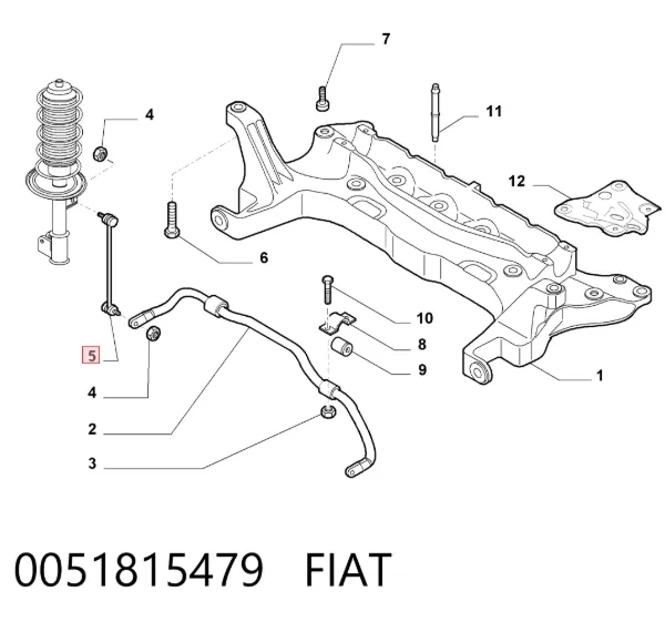 Montante de estabilizador dianteiro 0051815479 Fiat/Alfa/Lancia