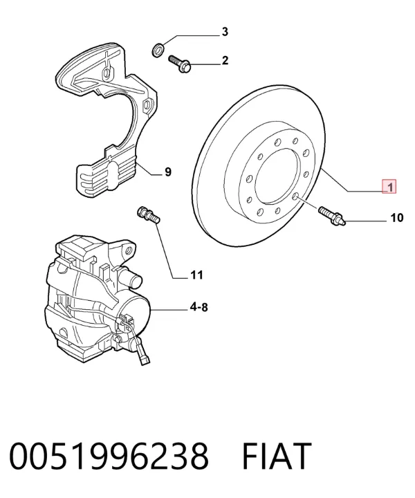 Disco do freio dianteiro 0051996238 Fiat/Alfa/Lancia