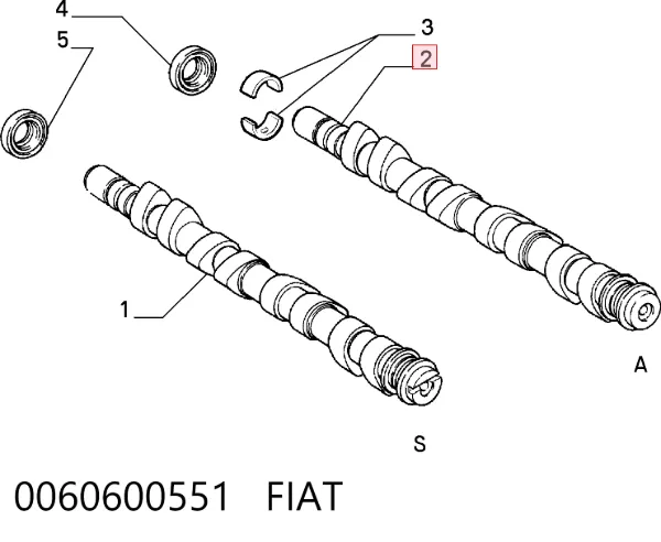 Árvore distribuidora de motor 0060600551 Fiat/Alfa/Lancia
