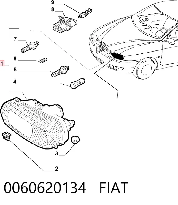 Luz direita 0060620134 Fiat/Alfa/Lancia