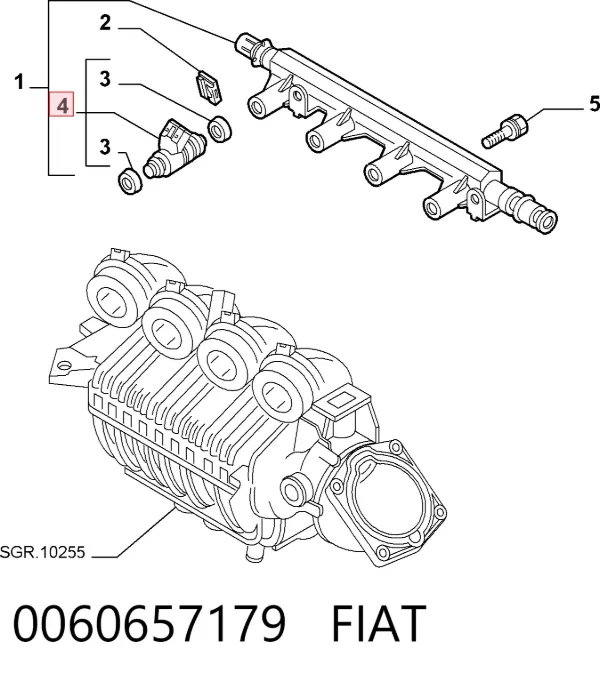 Injetor de injeção de combustível 0060657179 Fiat/Alfa/Lancia