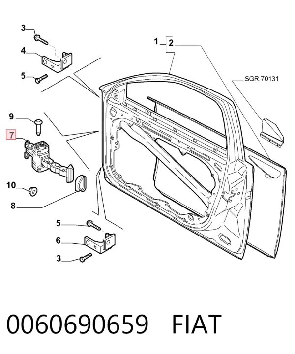 Limitador dianteiro de abertura de porta 0060690659 Fiat/Alfa/Lancia