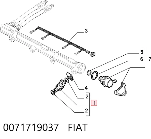 Injetor de injeção de combustível 0071719037 Fiat/Alfa/Lancia