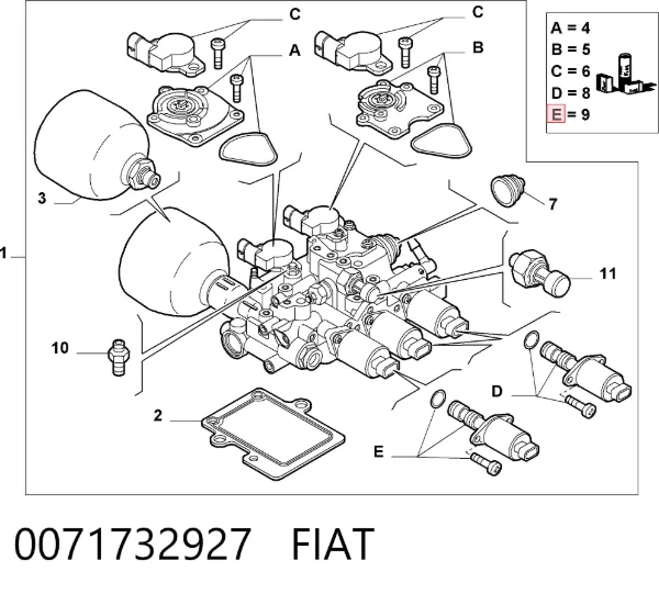Solenoide da Caixa Automática de Mudança 0071732927 Fiat/Alfa/Lancia