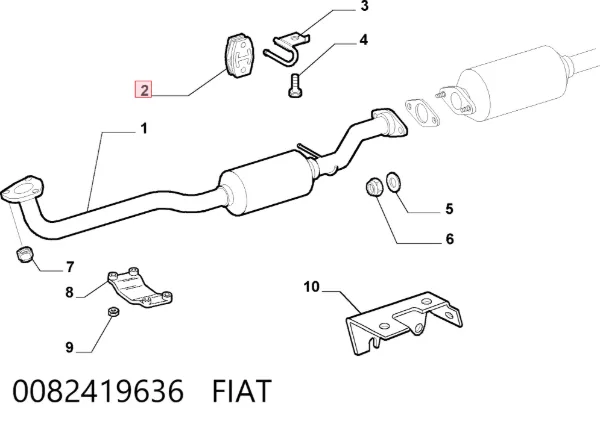 Coxim de fixação do silenciador 0082419636 Fiat/Alfa/Lancia