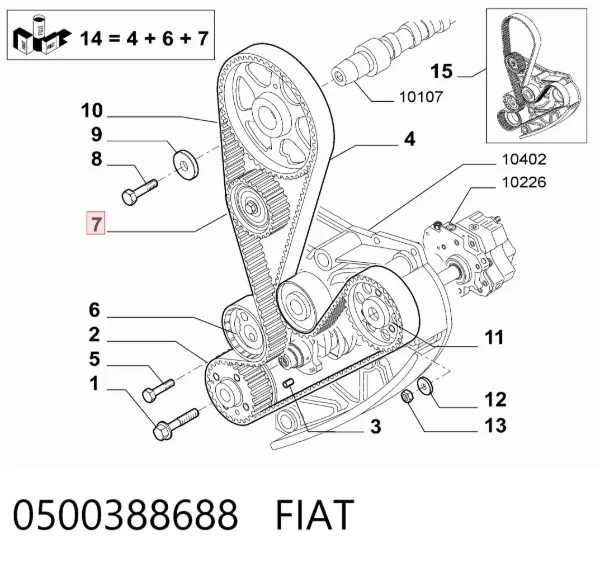 Rolo parasita da correia do mecanismo de distribuição de gás 0500388688 Fiat/Alfa/Lancia