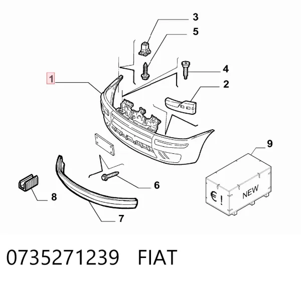 Pára-choque dianteiro 0735271239 Fiat/Alfa/Lancia