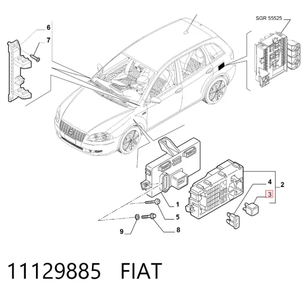 Relê de ventilador 11129885 Fiat/Alfa/Lancia