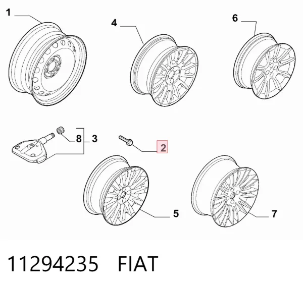 Parafuso de roda 11294235 Fiat/Alfa/Lancia