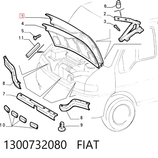 Capota 1300732080 Fiat/Alfa/Lancia
