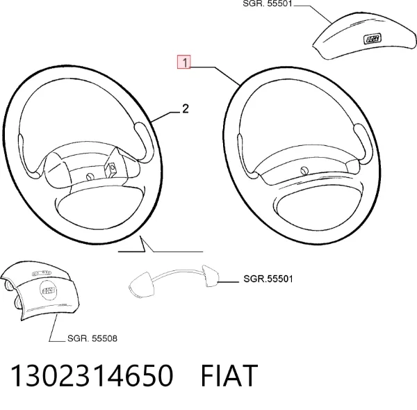 Volante 1302314650 Fiat/Alfa/Lancia