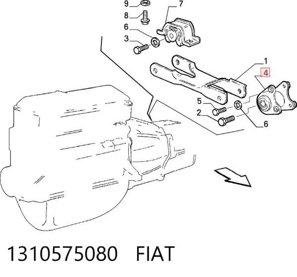 Coxim (suporte) esquerdo dianteiro de motor 1310575080 Fiat/Alfa/Lancia