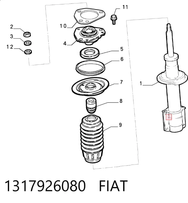 Amortecedor dianteiro 1317926080 Fiat/Alfa/Lancia