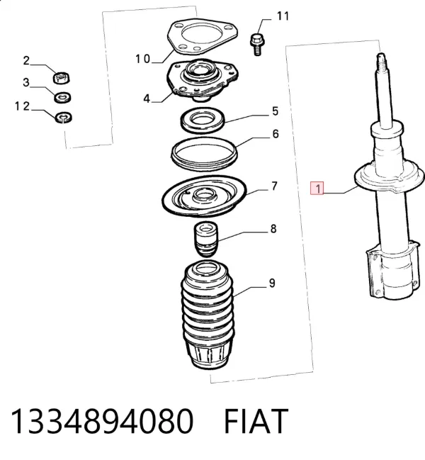 Amortecedor dianteiro 1334894080 Fiat/Alfa/Lancia