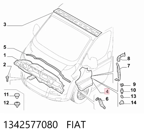 Pára-lama dianteiro esquerdo 1342577080 Fiat/Alfa/Lancia