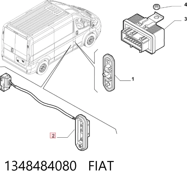 Sensor de fechamento de portas (interruptor de fim de carreira) 1348484080 Fiat/Alfa/Lancia