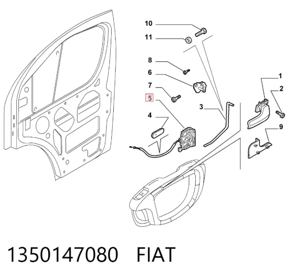 Fecho da porta dianteira esquerda 1350147080 Fiat/Alfa/Lancia