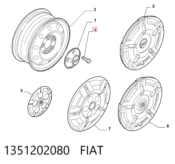 Parafuso de roda 1351202080 Fiat/Alfa/Lancia