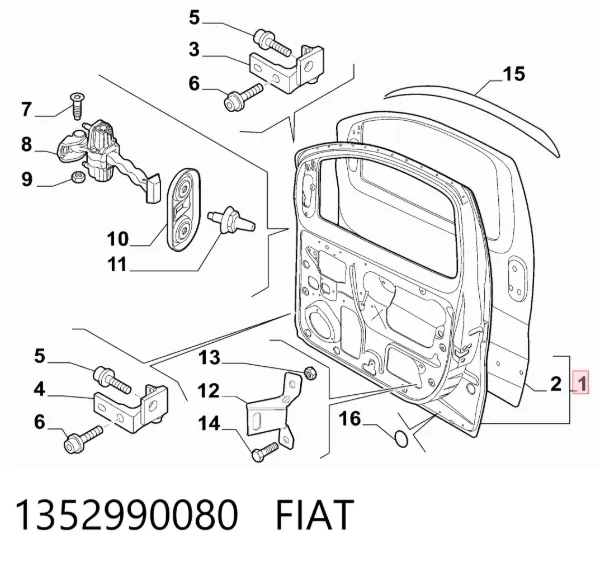 Porta dianteira esquerda Fiat Fiorino 225