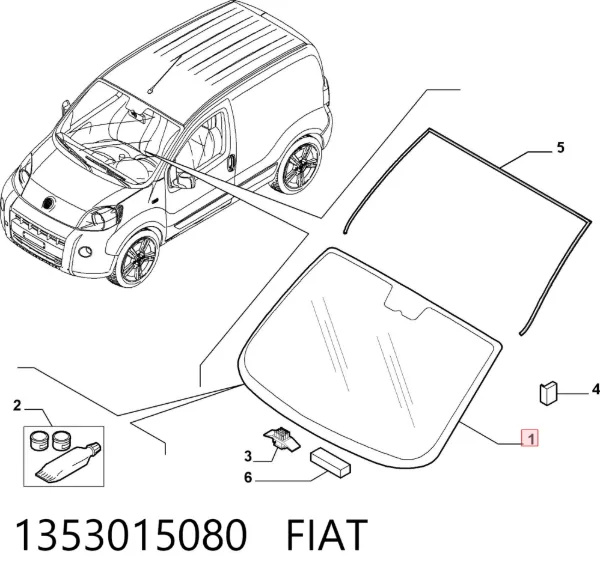 Pára-brisas 1353015080 Fiat/Alfa/Lancia