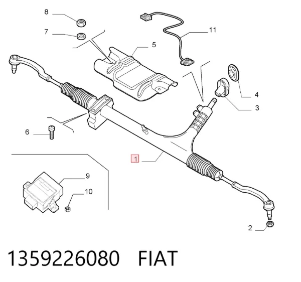 Cremalheira da direção 1359226080 Fiat/Alfa/Lancia