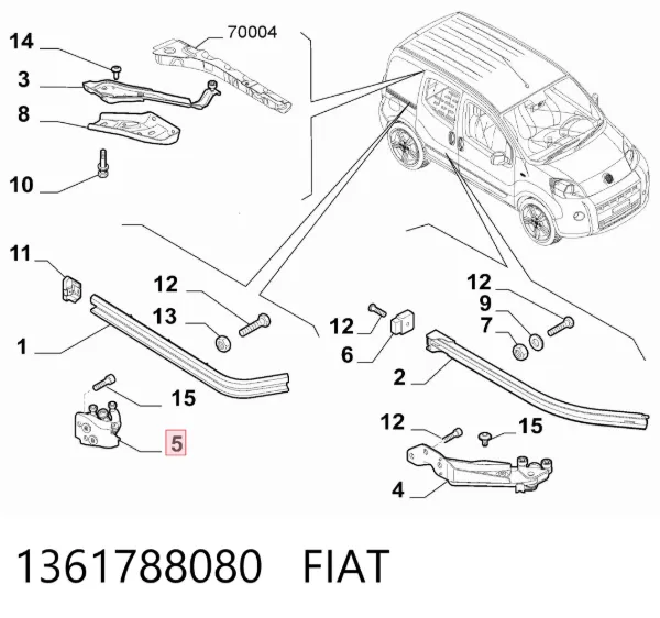 Rolo direito central da porta lateral (deslizante) 1361788080 Fiat/Alfa/Lancia