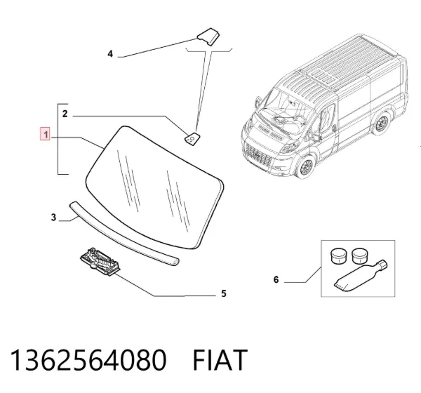 Pára-brisas 1362564080 Fiat/Alfa/Lancia