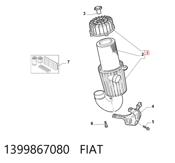 Caixa de filtro de ar 1399867080 Fiat/Alfa/Lancia