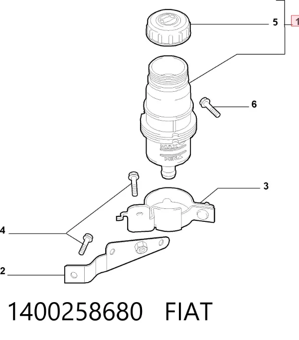 Tanque de bomba da Direção hidrâulica assistida 1400258680 Fiat/Alfa/Lancia