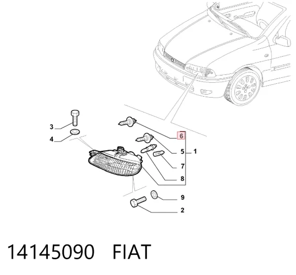Lâmpada halógena 14145090 Fiat/Alfa/Lancia