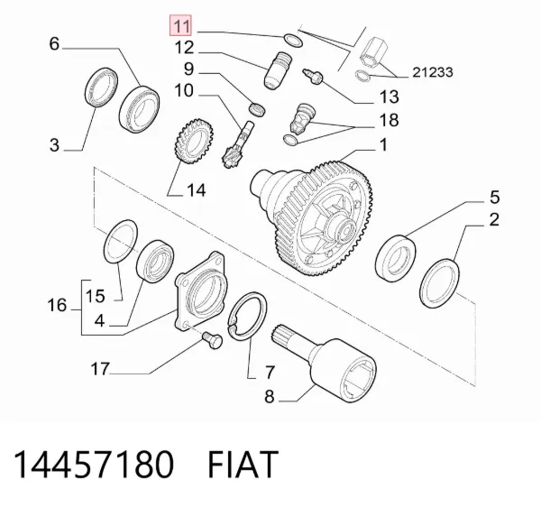 Vedante do flange (da união em T) do sistema de esfriamento 14457180 Fiat/Alfa/Lancia