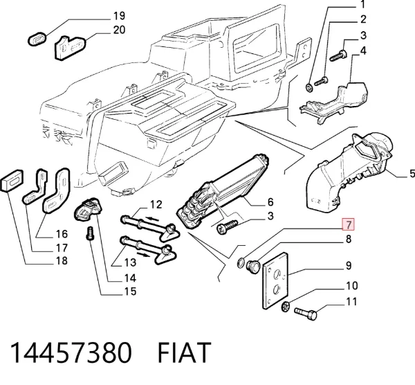 Vedante anular de tubo do radiador de forno 14457380 Fiat/Alfa/Lancia