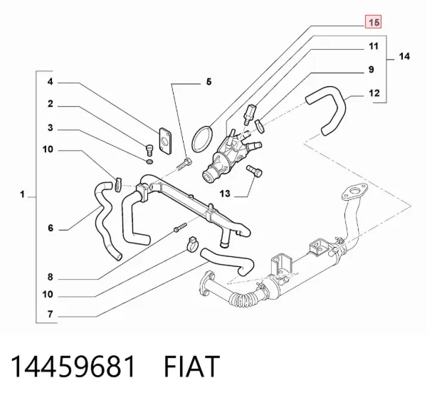 Vedante de termostato 14459681 Fiat/Alfa/Lancia