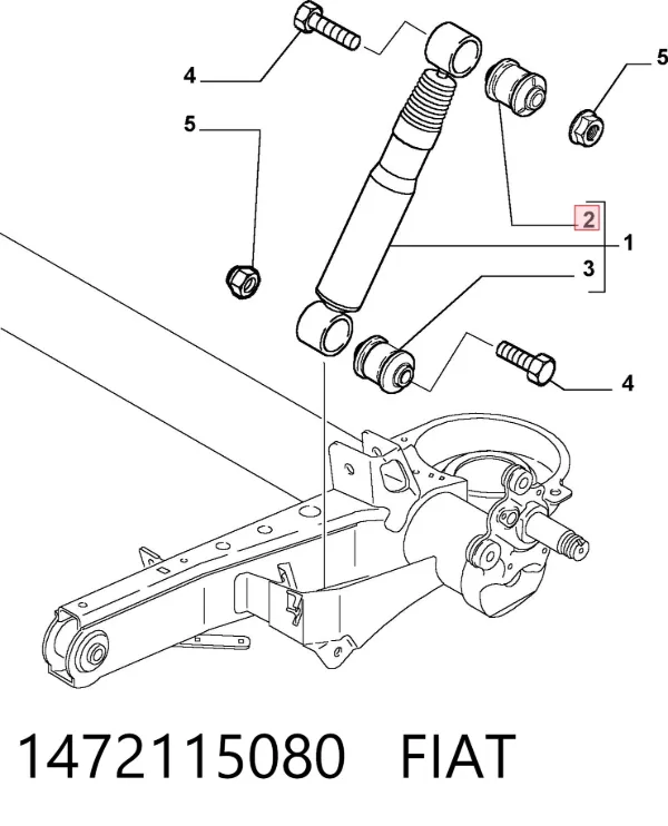 Bloco silencioso de amortecedor traseiro 1472115080 Fiat/Alfa/Lancia