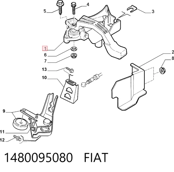 Mecanismo de seleção (de mudança) de velocidades 1480095080 Fiat/Alfa/Lancia