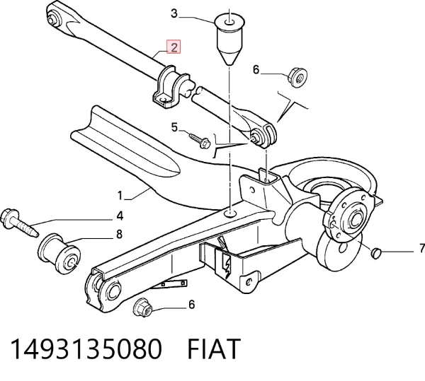 Estabilizador traseiro 1493135080 Fiat/Alfa/Lancia