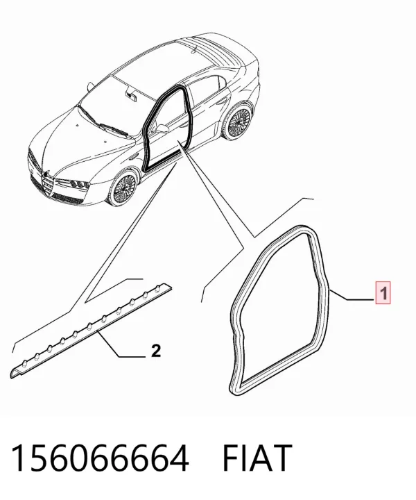 Compactador da porta dianteira direita (na porta) 156066664 Fiat/Alfa/Lancia