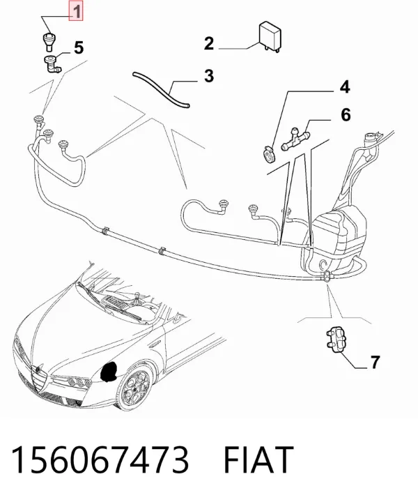 Injetor de fluido para lavador da luz dianteira 156067473 Fiat/Alfa/Lancia