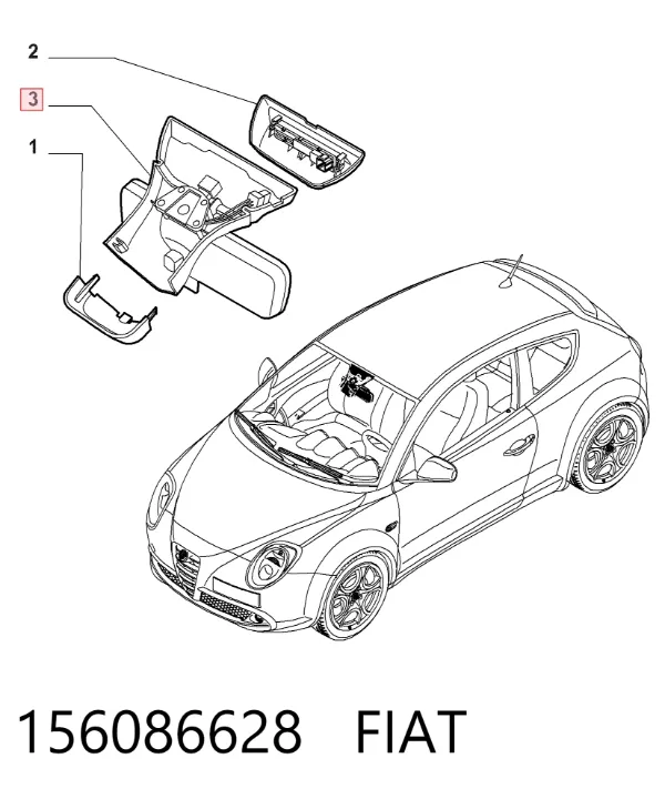 Espelho de salão interno Alfa Romeo Mito 955