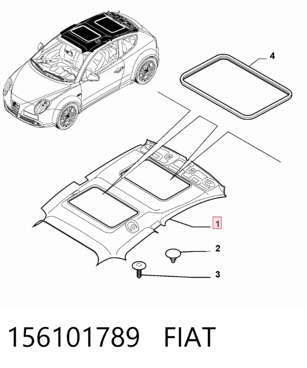 Revestimento do teto 156101789 Fiat/Alfa/Lancia