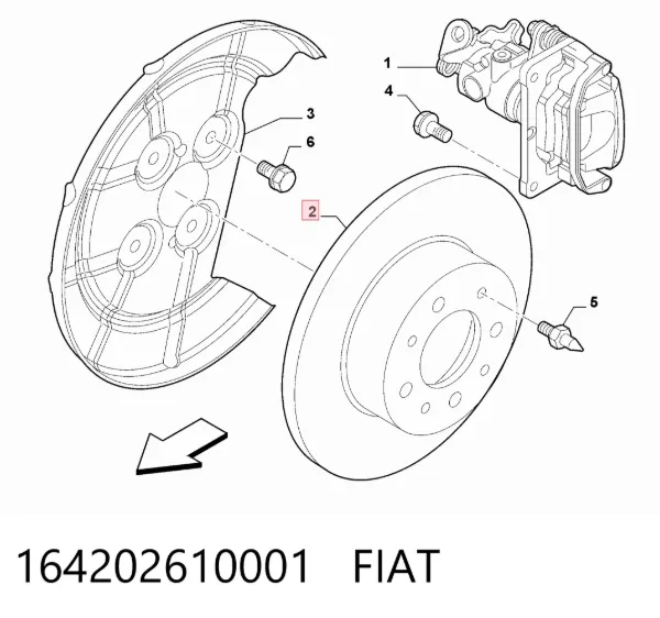 Disco do freio traseiro 164202610001 Fiat/Alfa/Lancia
