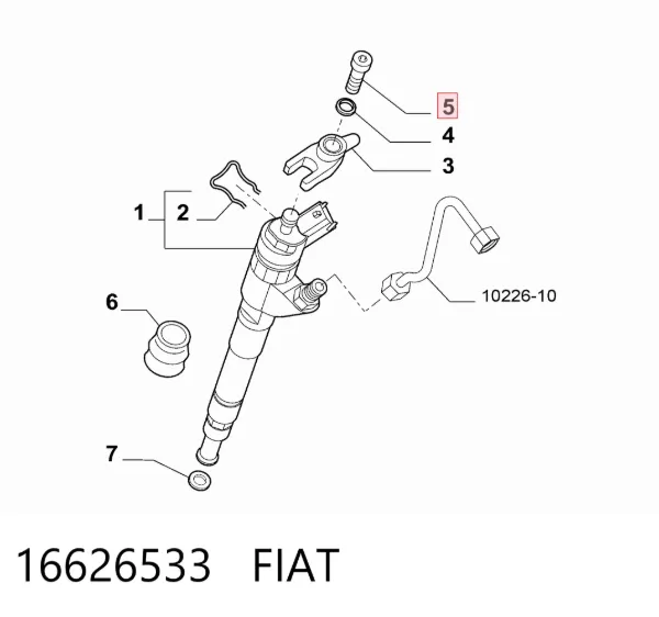 Parafuso de fixação do injetor 16626533 Fiat/Alfa/Lancia