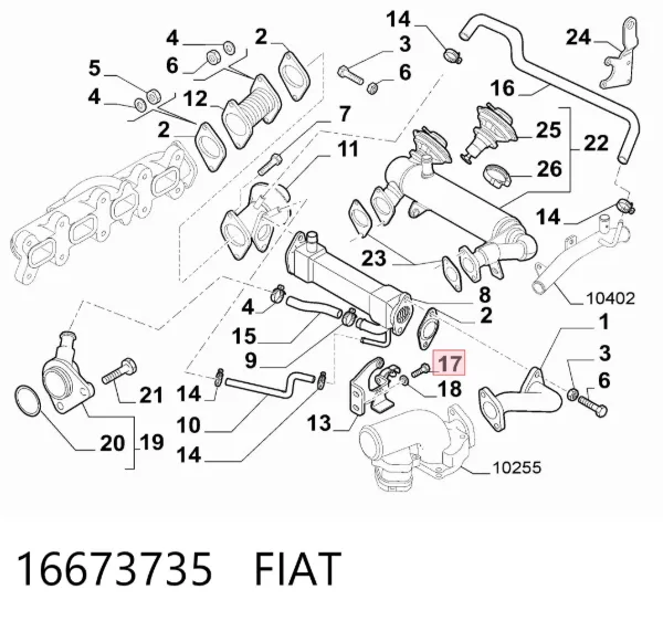 Distribuidor de combustível (rampa) 16673735 Fiat/Alfa/Lancia
