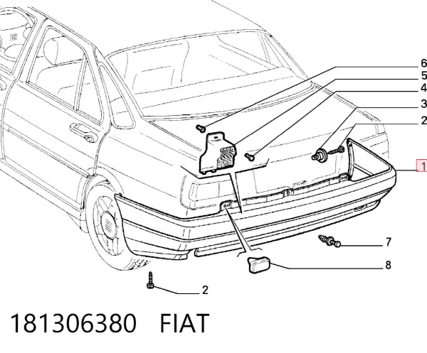 Pára-choque traseiro 181306380 Fiat/Alfa/Lancia